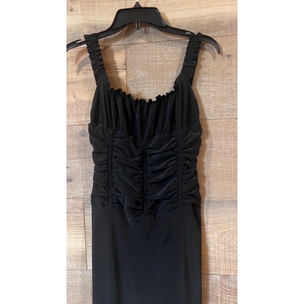 STAUD Nic Ruched Sleeveless black Silk Maxi Dress SIZE 4 - Picture 4 of 9